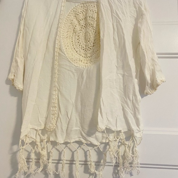 Soft Cotton Crochet Mandala Macrame Kimono / Cover-Up - Picture 4 of 6